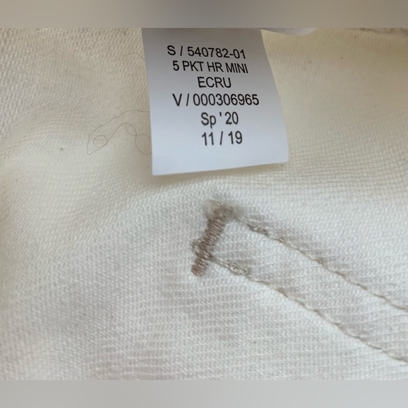 NWT, Gap Denim- Ecru/Ivory High Waist Button Up Denim Mini Skirt, Size 6/28 - Picture 6 of 6